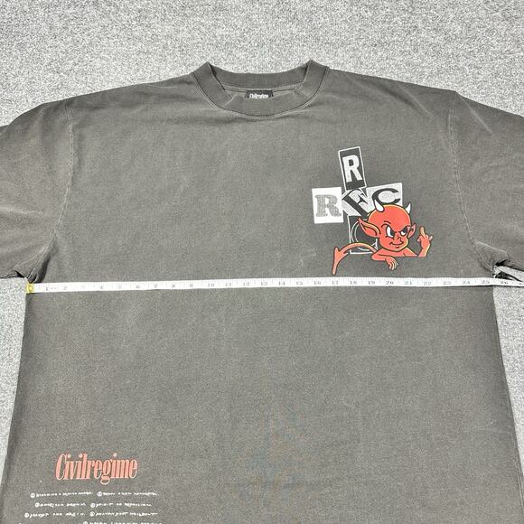 Civil Regime Stay Offended 199X Oversized Tee Large Vintage Ashes Gym Casual NEW - Picture 5 of 6